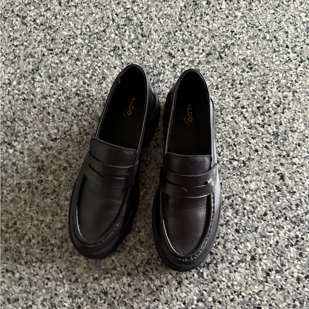 Aldo Black Leather Loafers